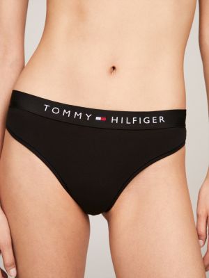 schwarz original string mit logo auf dem taillenbund für damen - tommy hilfiger