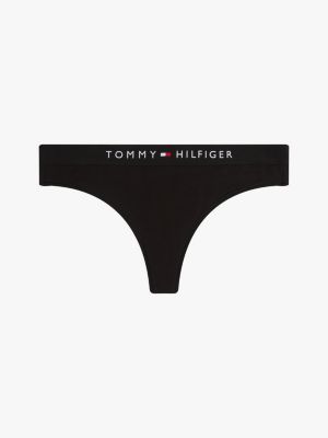 zwart original string met logotailleband voor dames - tommy hilfiger