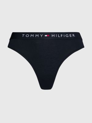 Tommy Hilfiger String classique en coton pour femme, Noir, Petit