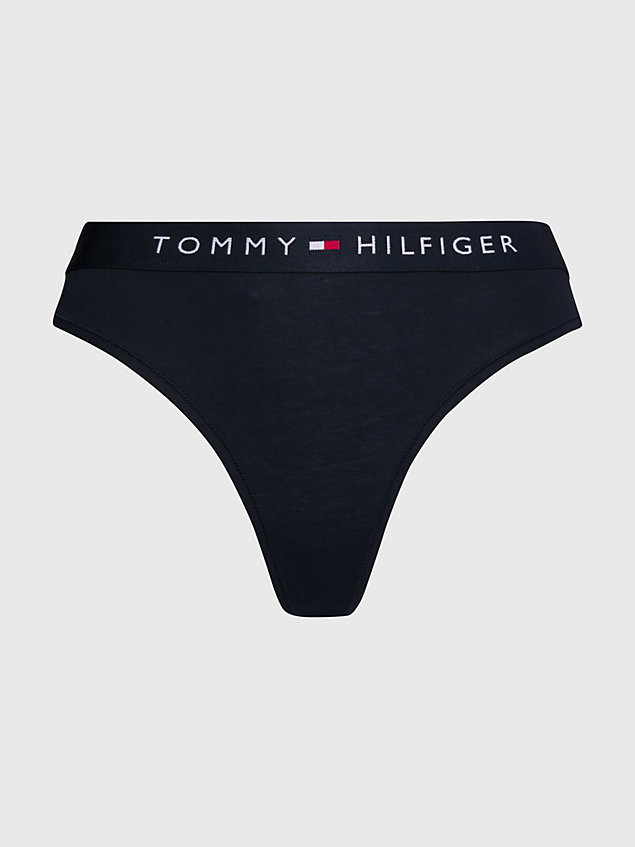 blue logo waistband thong for women tommy hilfiger