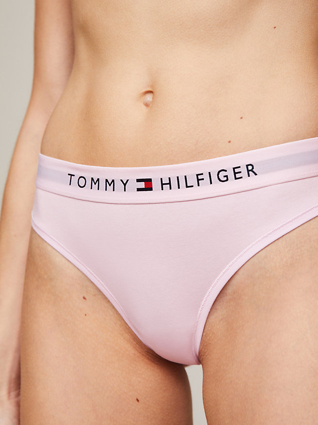 pink logo waistband thong for women tommy hilfiger