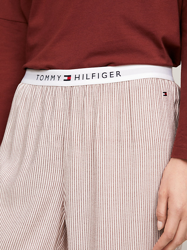 brown th original woven lounge bottoms for women tommy hilfiger