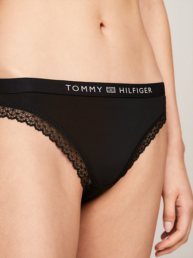 black tonal logo lace briefs for women tommy hilfiger