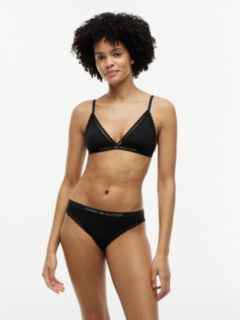 Tonal Logo Lace Briefs — Black 1