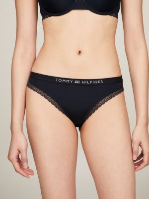 Tommy Hilfiger Women's Brand Logo Elastic Band Organic Cotton Daily Use  Black-pink-dark cream Panties Uw0u - Trendyol