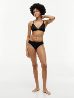 Tonal Logo Lace Thong — Black 2