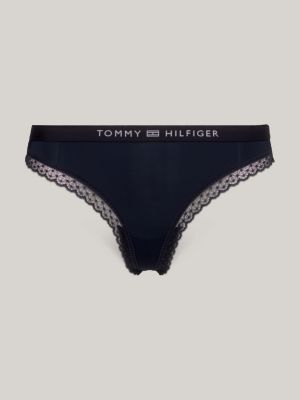 Tommy Hilfiger Tanga feminina clássica de algodão Logoband Pacote com  várias unidades, Tonal Th Nb, G