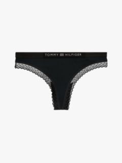 Tonal Logo Lace Thong — Blue 7
