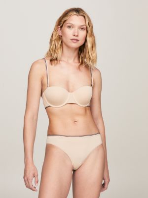 pink global stripe string mit flag-stickerei für damen - tommy hilfiger