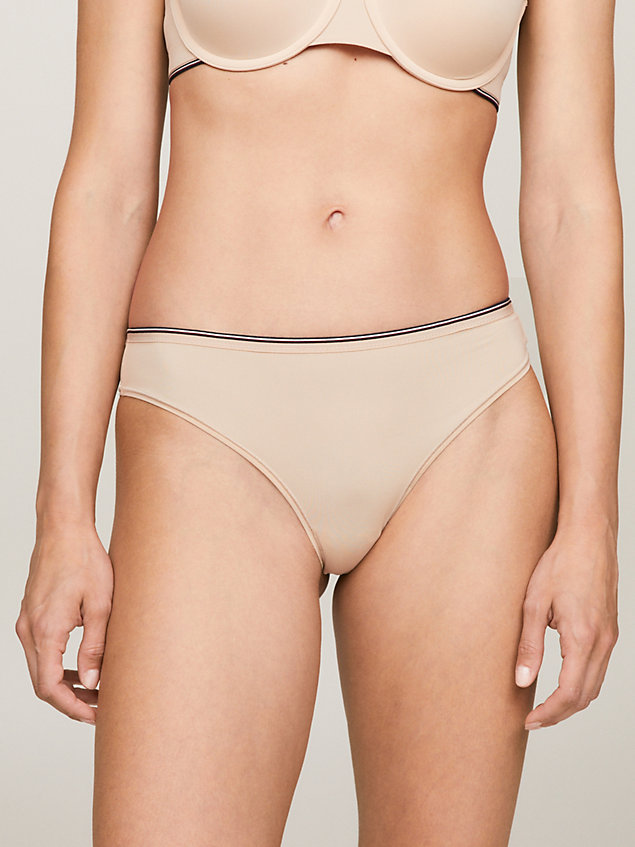 pink global stripe waistband thong for women tommy hilfiger