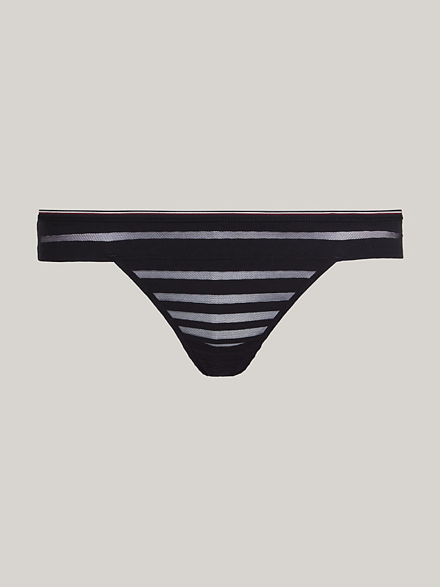 string global stripe en dentelle black pour femmes tommy hilfiger