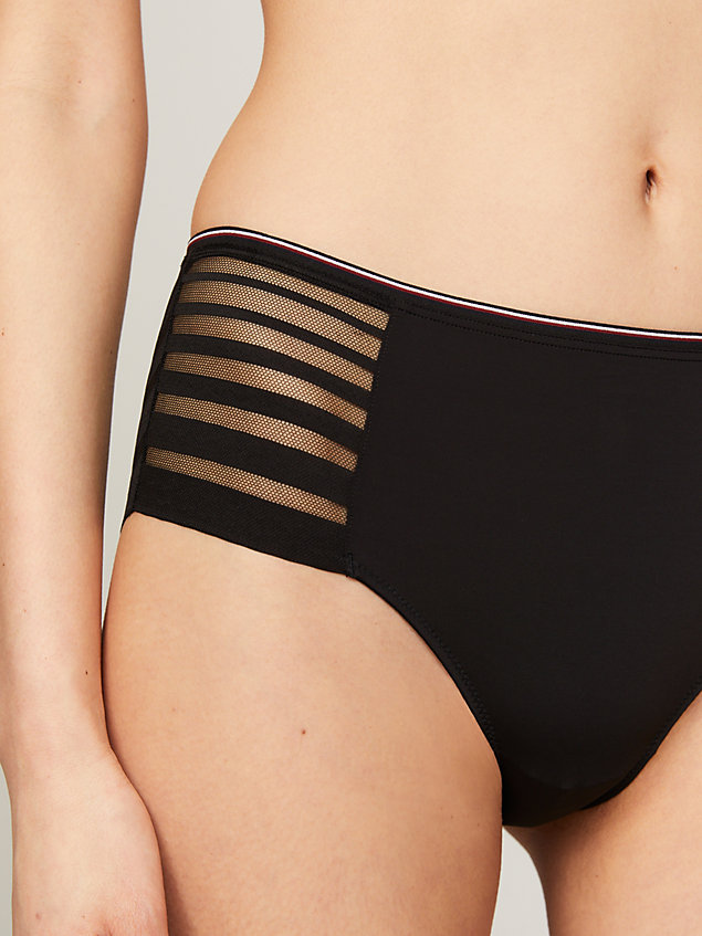 black global stripe high rise lace briefs for women tommy hilfiger