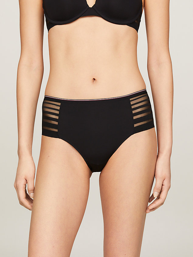 black global stripe high rise lace briefs for women tommy hilfiger