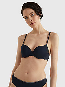 blue signature tape padded half cup bra for women tommy hilfiger