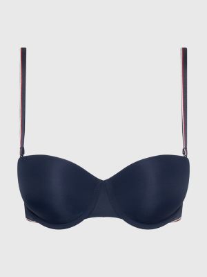 Bra strapless large breasts bra, modern design with graphic tulle, deep  neckline, soft and ultra-light cups, unnoticeable under clothing, women's  sports bra without underwire, with removal : : Fashion