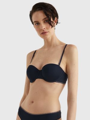 Global Stripe Lightly Lined Strapless Bra, Blue