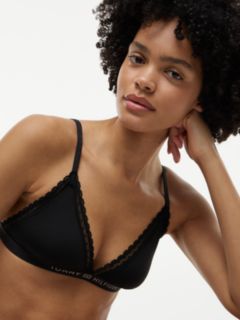 Lace Unlined Triangle Bra — Black 3