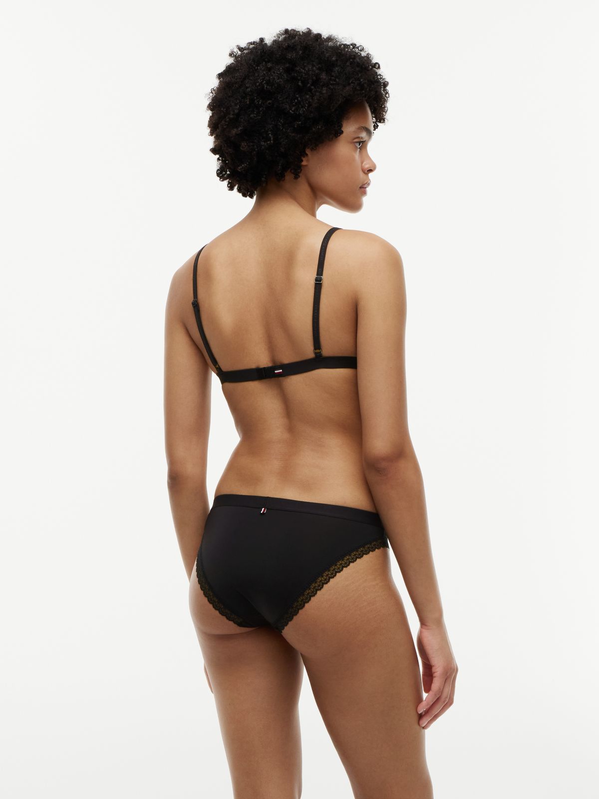 Lace Unlined Triangle Bra — Black