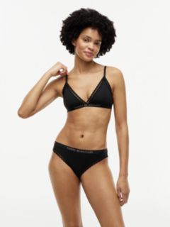 Lace Unlined Triangle Bra — Black 1