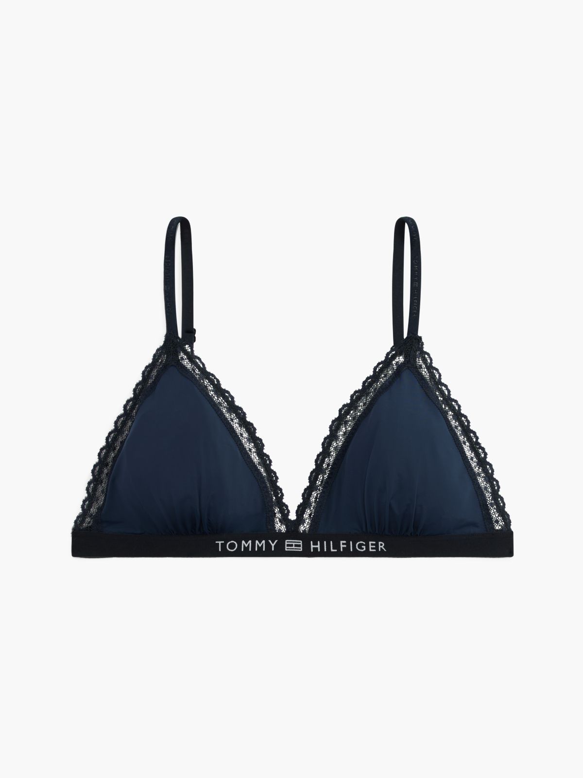 Lace Unlined Triangle Bra — Blue