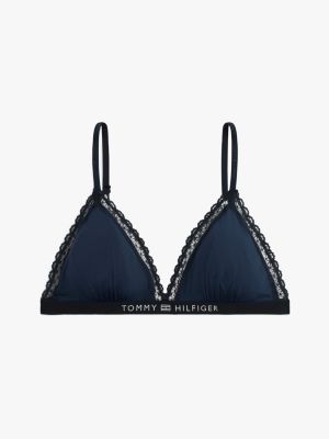 blue lace unlined triangle bra for women tommy hilfiger