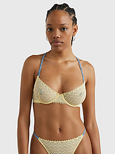 yellow essential lace unlined half cup bra for women tommy jeans