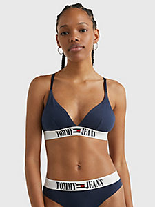 blue archive unlined triangle bra for women tommy jeans