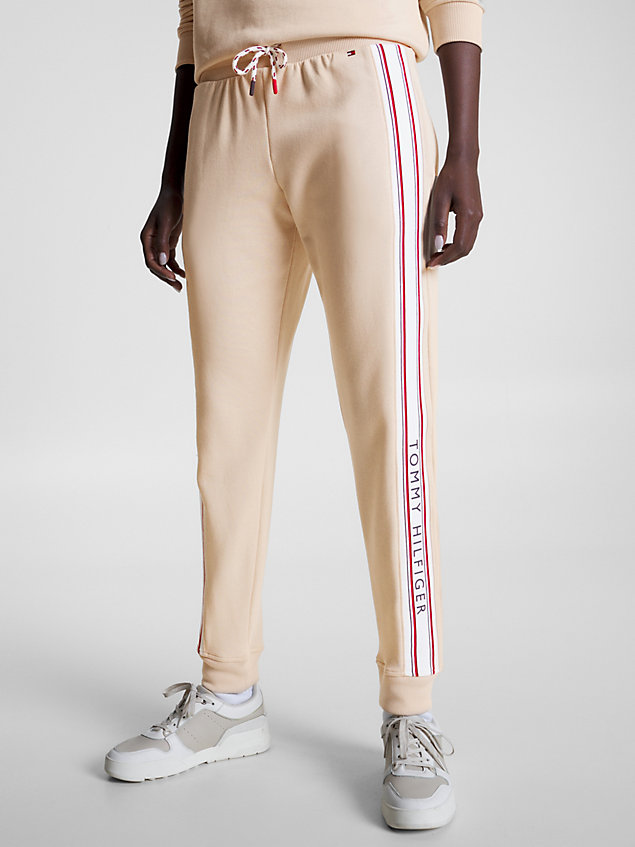 pink signature tape lounge joggers for women tommy hilfiger