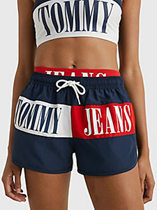 blue archive logo swim shorts for women tommy jeans