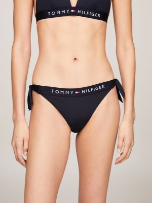 Tommy Hilfiger Cheeky String Side Tie Swim Bikini Tango Red Navy Blazer
