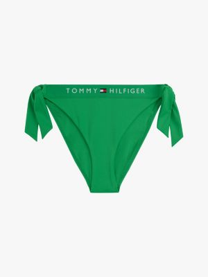 bas de bikini cheeky original à liens à nouer vert pour femmes tommy hilfiger