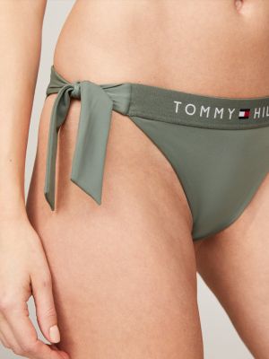 slip bikini original a v con laccetti verde da donne tommy hilfiger