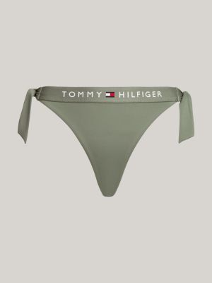 slip bikini original a v con laccetti verde da donne tommy hilfiger