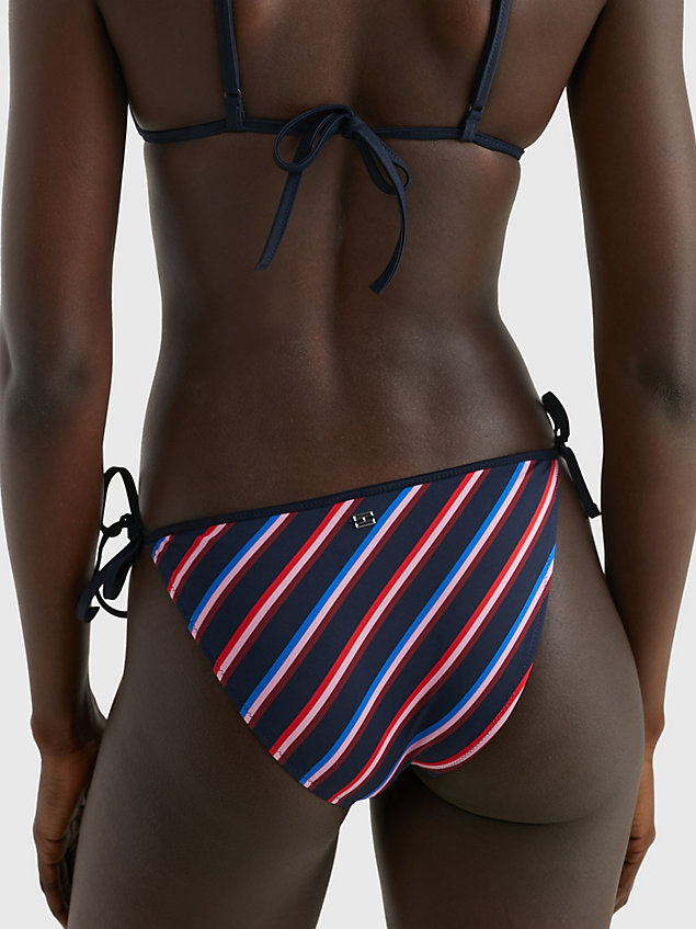 blue stripe string side tie bikini bottoms for women tommy hilfiger