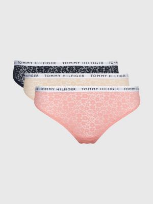 Tommy hilfiger Tanga Logo Lace 3 Unidades Colorido