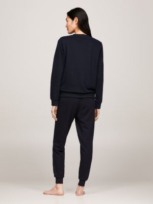 blue th original logo lounge sweatshirt for women tommy hilfiger