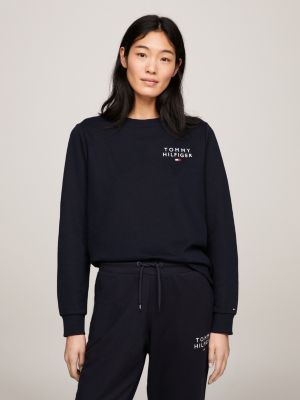 Essential Logo Crew Neck Sweatshirt | Blue | Tommy Hilfiger