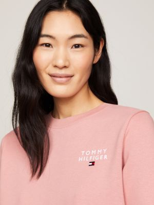 pink th original logo lounge sweatshirt for women tommy hilfiger