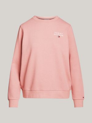 pink th original logo lounge sweatshirt for women tommy hilfiger