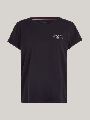 blau th original lounge-t-shirt mit logo für damen - tommy hilfiger