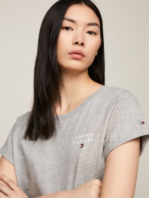 grey th original logo lounge t-shirt for women tommy hilfiger