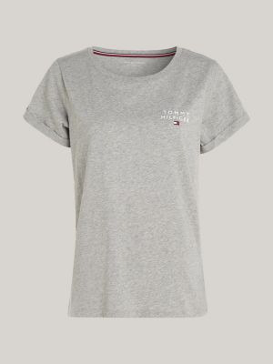 grau th original lounge-t-shirt mit logo für damen - tommy hilfiger