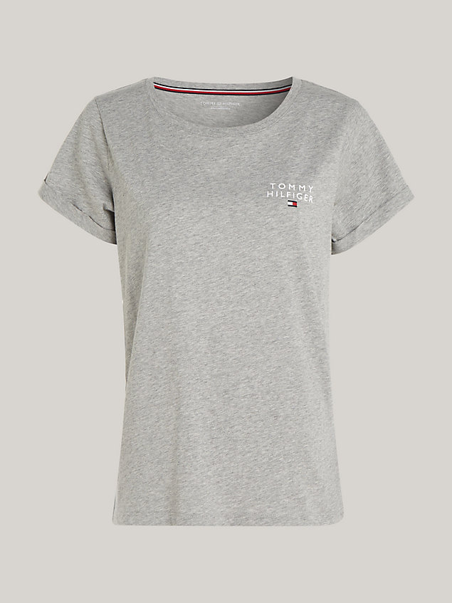grey th original logo lounge t-shirt for women tommy hilfiger