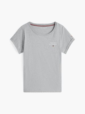 grau th original lounge-t-shirt mit logo für damen - tommy hilfiger