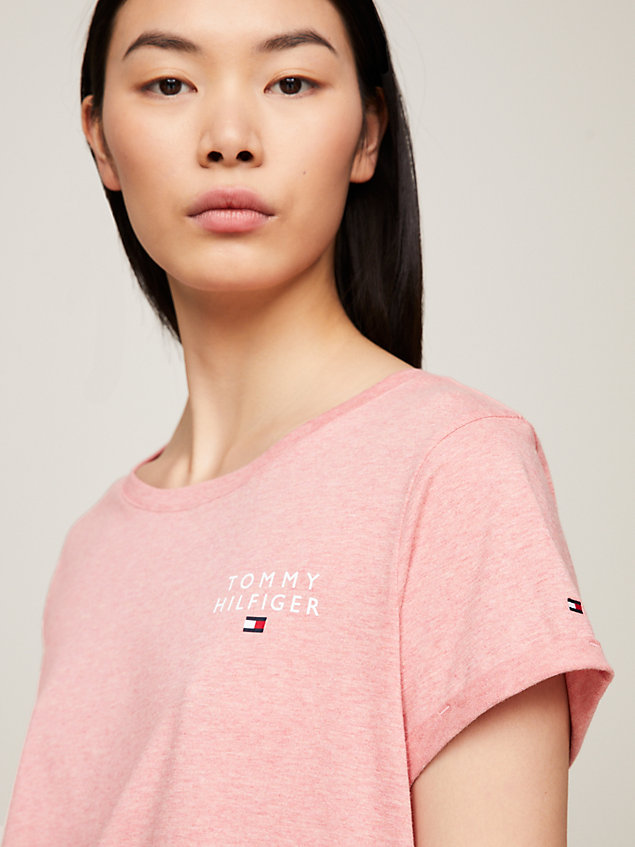 pink th original lounge-t-shirt mit logo für damen - tommy hilfiger