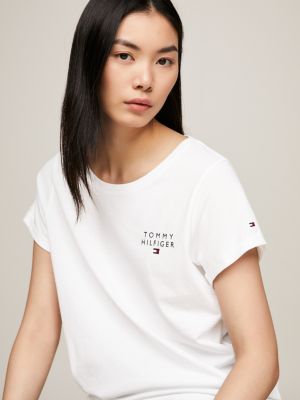 weiß th original lounge-t-shirt mit logo für damen - tommy hilfiger