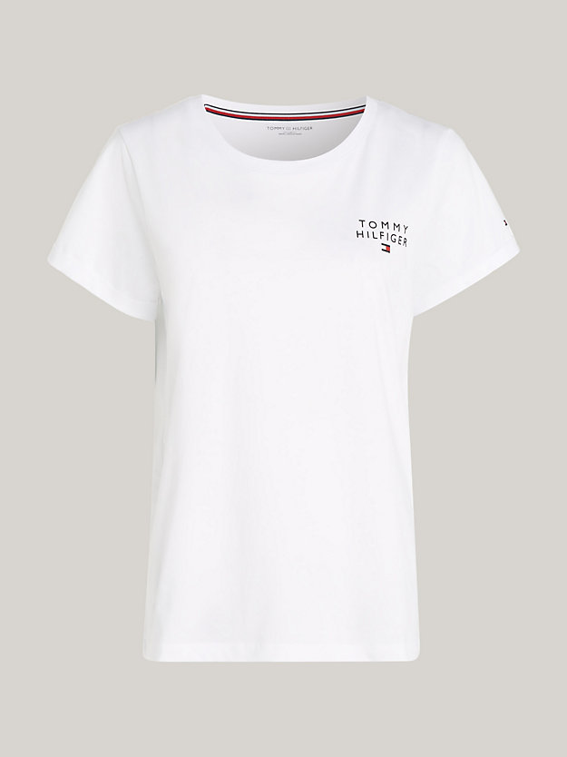 white th original logo lounge t-shirt for women tommy hilfiger