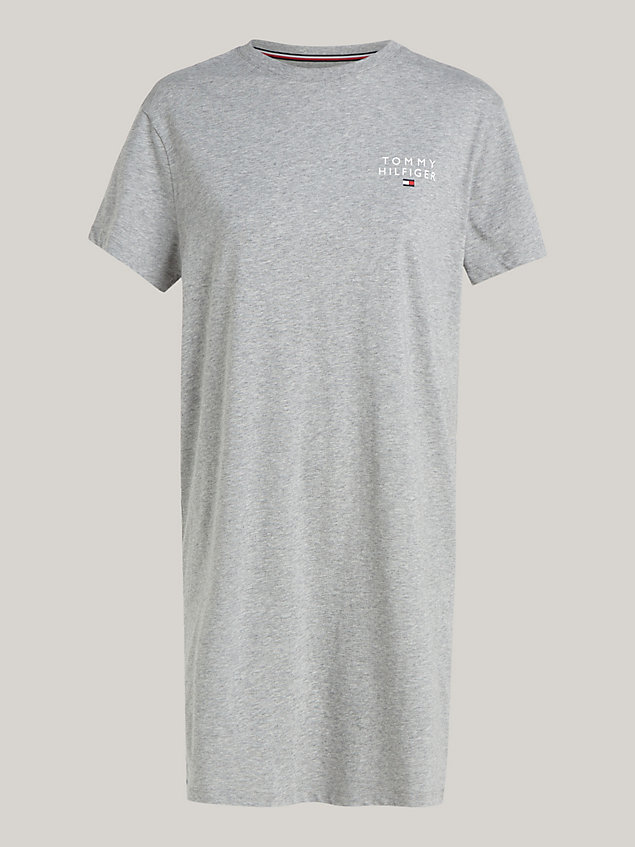 grey t-shirt-nachthemd mit halblangen ärmeln für damen - tommy hilfiger