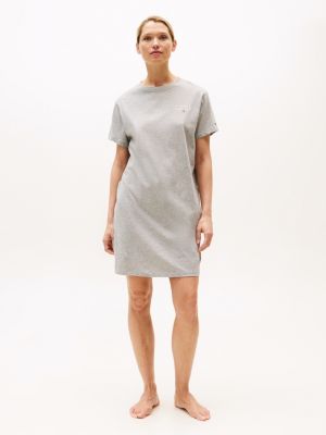 grey t-shirtnachthemd met halve mouwen voor dames - tommy hilfiger