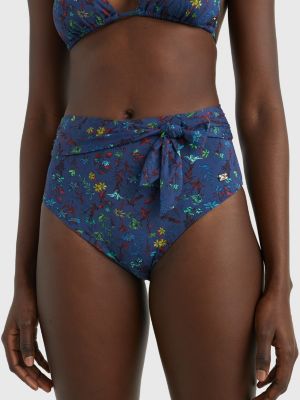 Bikinibroekje met kustbloemenprint BLAUW | Hilfiger